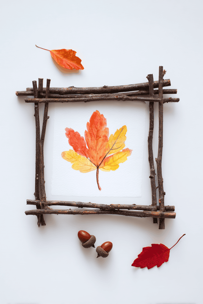 DIY twig picture frame craft