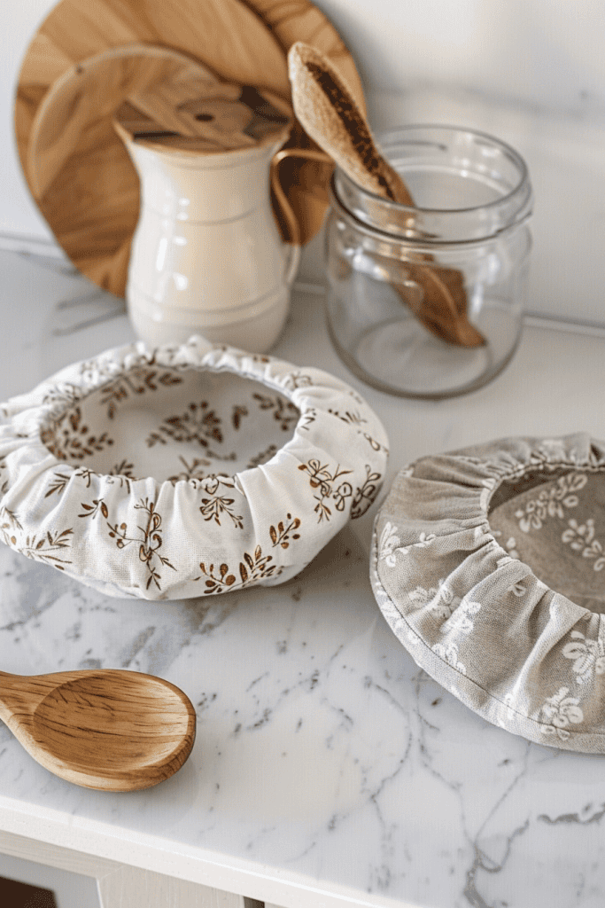 handmade reusable fabric bowl covers