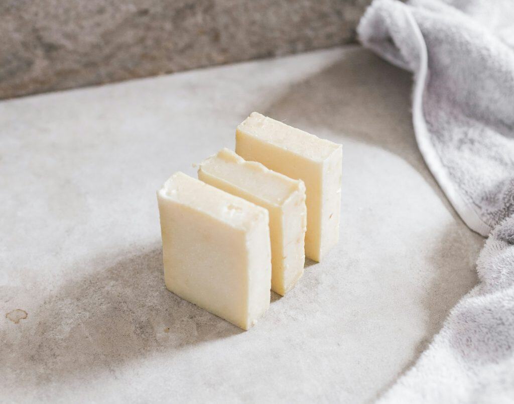 three goat milk soap