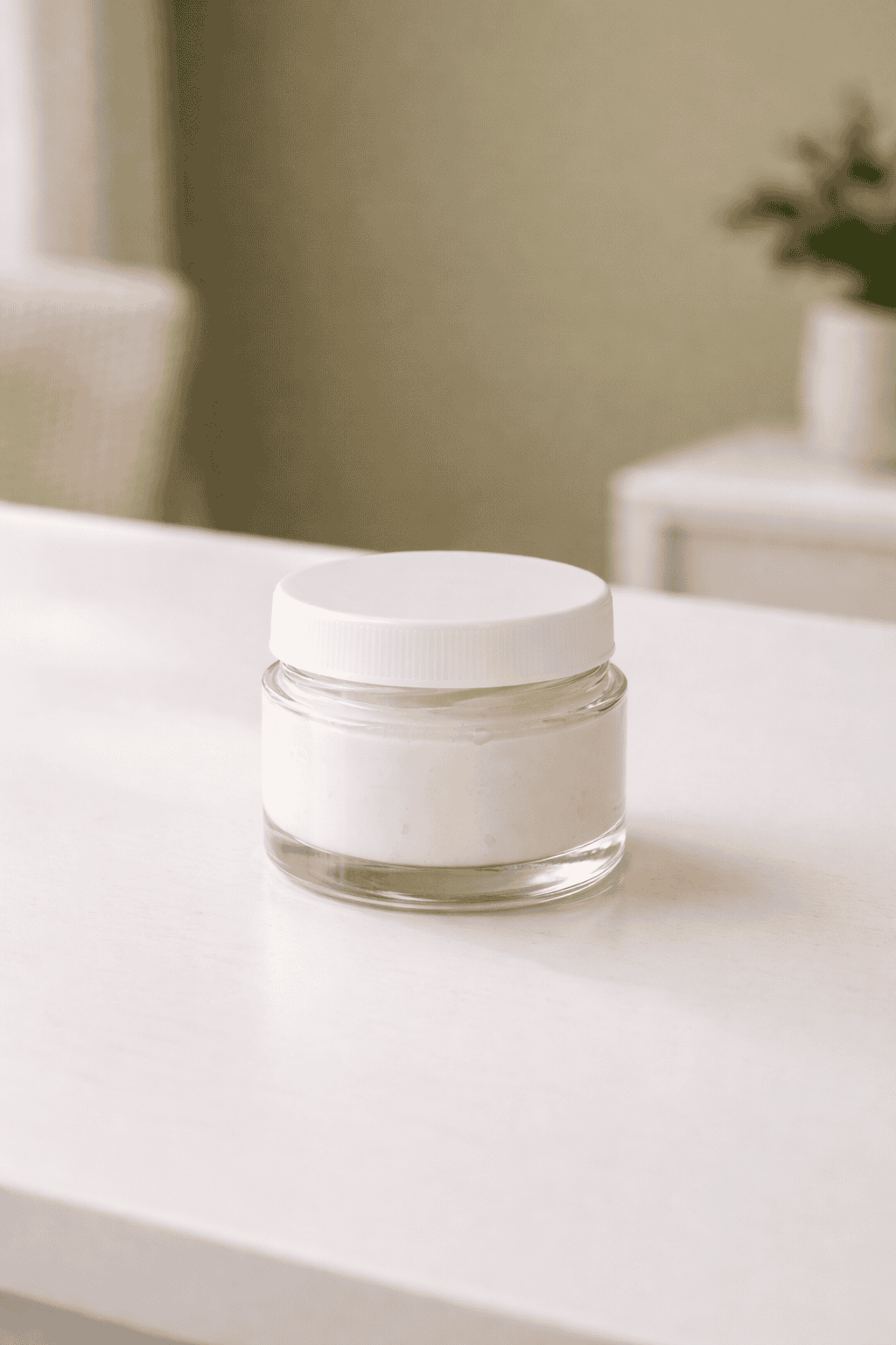 Homemade hand cream in a jar