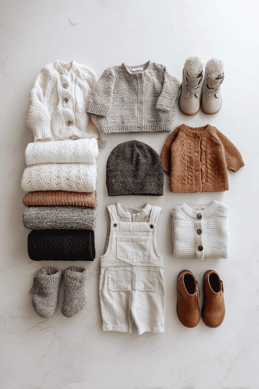 Minimalist toddler capsule wardrobe for fall and winter