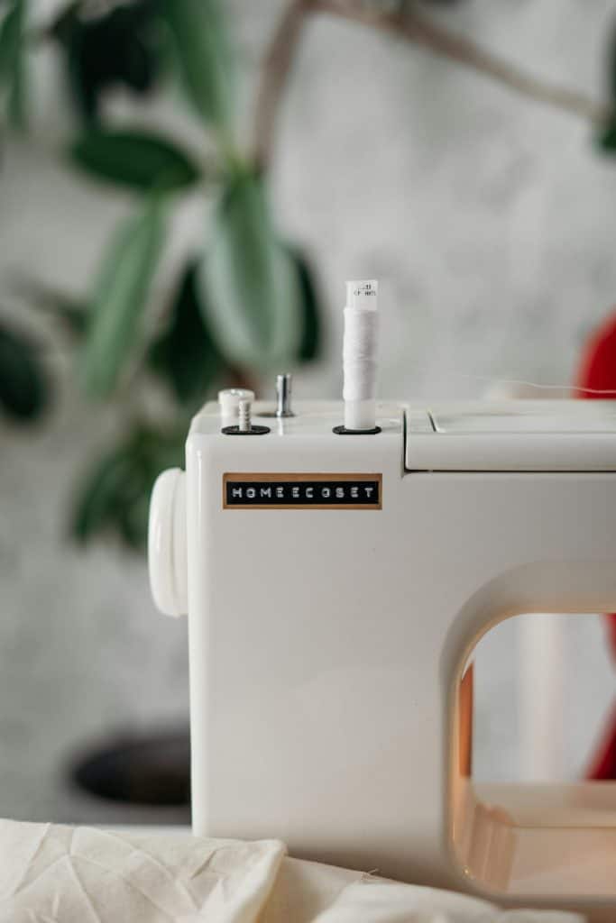 Close-Up Photo of Sewing Machine