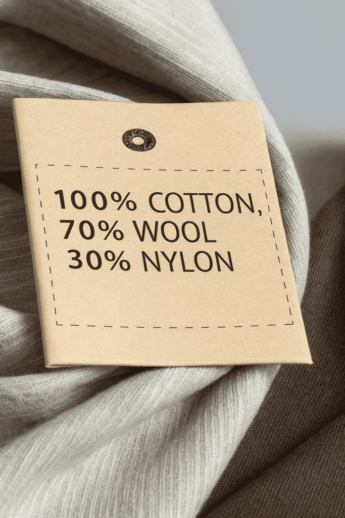 a tag that contains fabric label