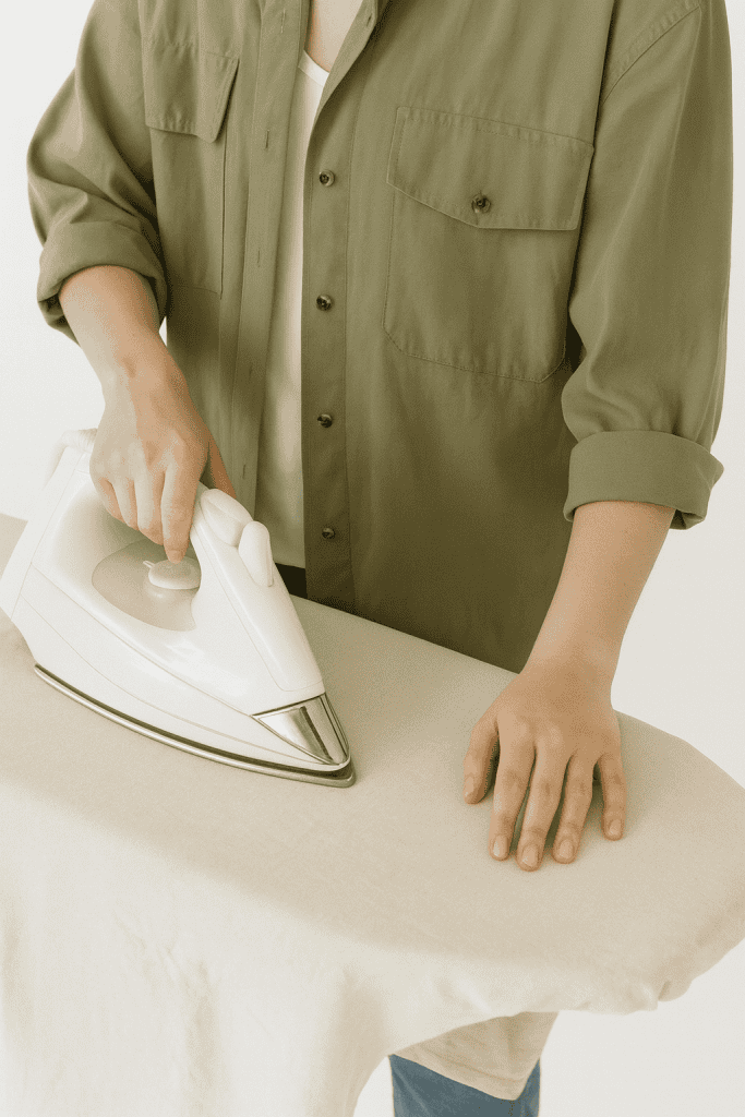 pressing linen fabric