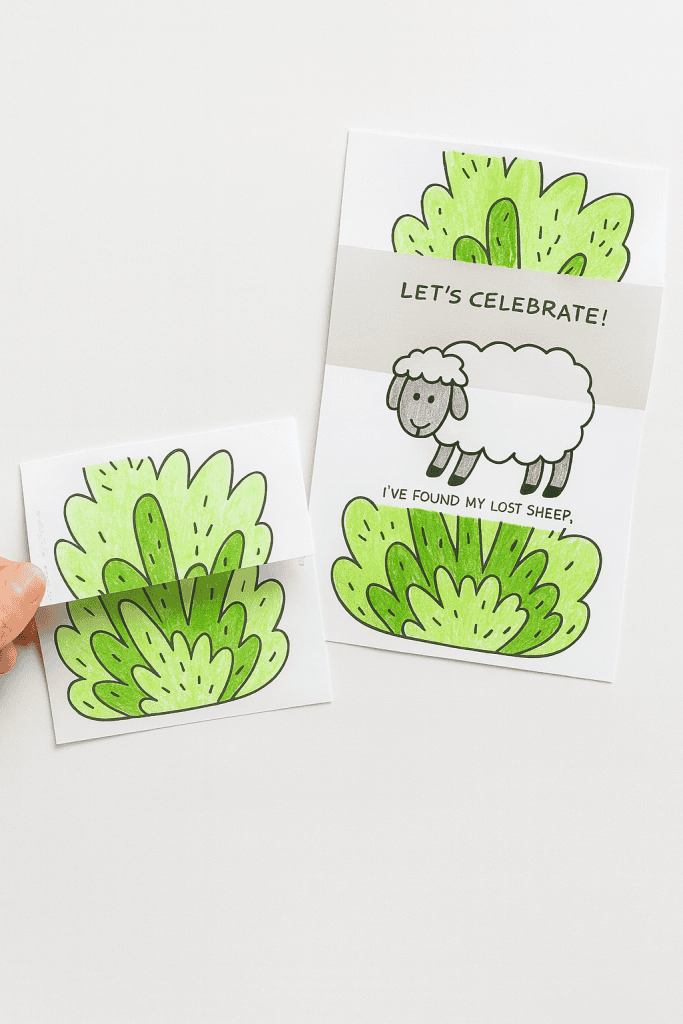 a children's Bible craft project based on the Parable of the Lost Sheep
