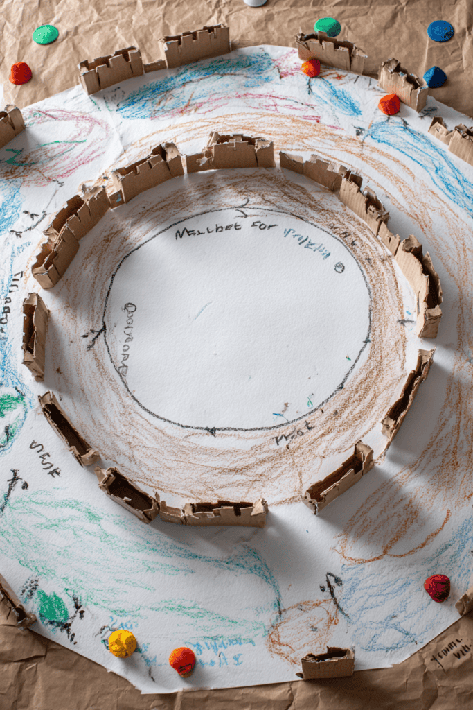 a handmade "Jericho March Path Map" crafted as a children’s educational diorama