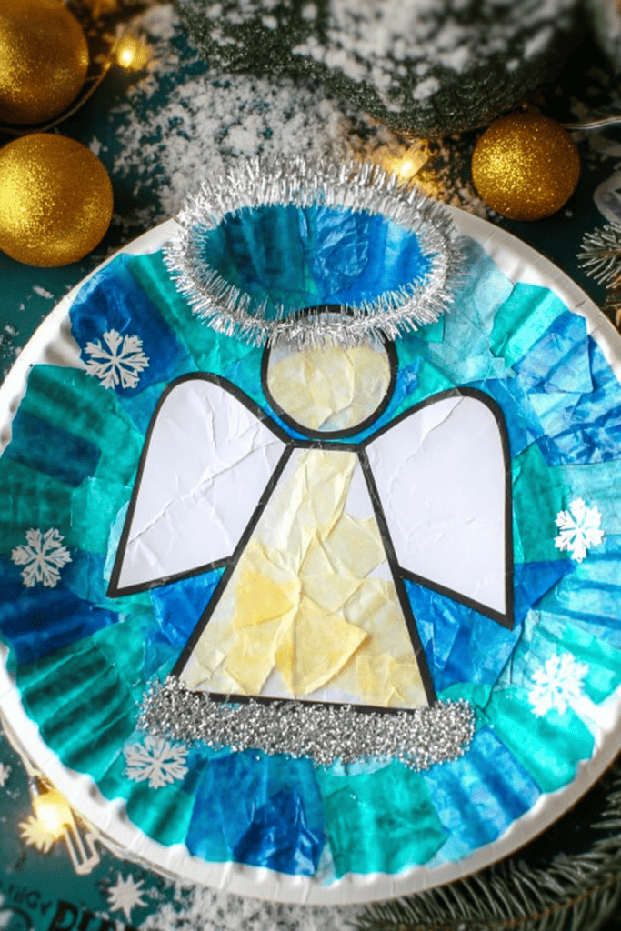 a handmade angel craft made by a child