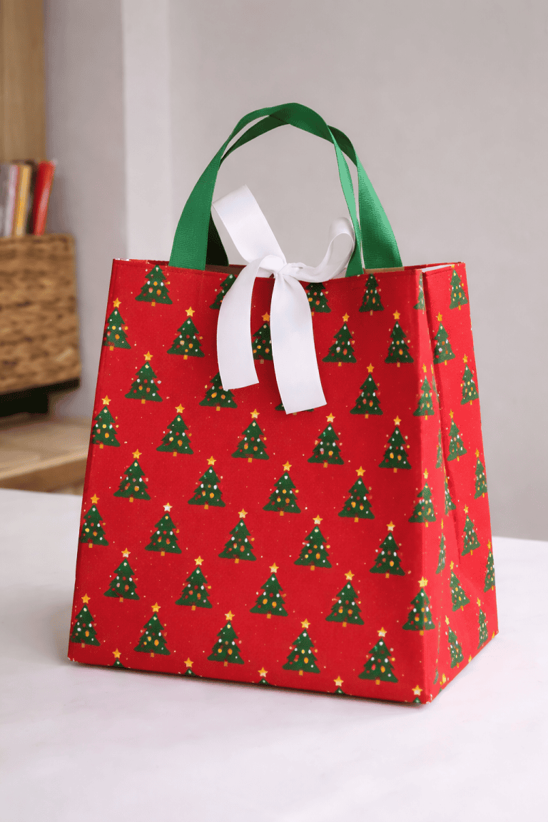 How to Sew a Christmas Fabric Gift Bag (Easy Step-by-Step Tutorial for ...