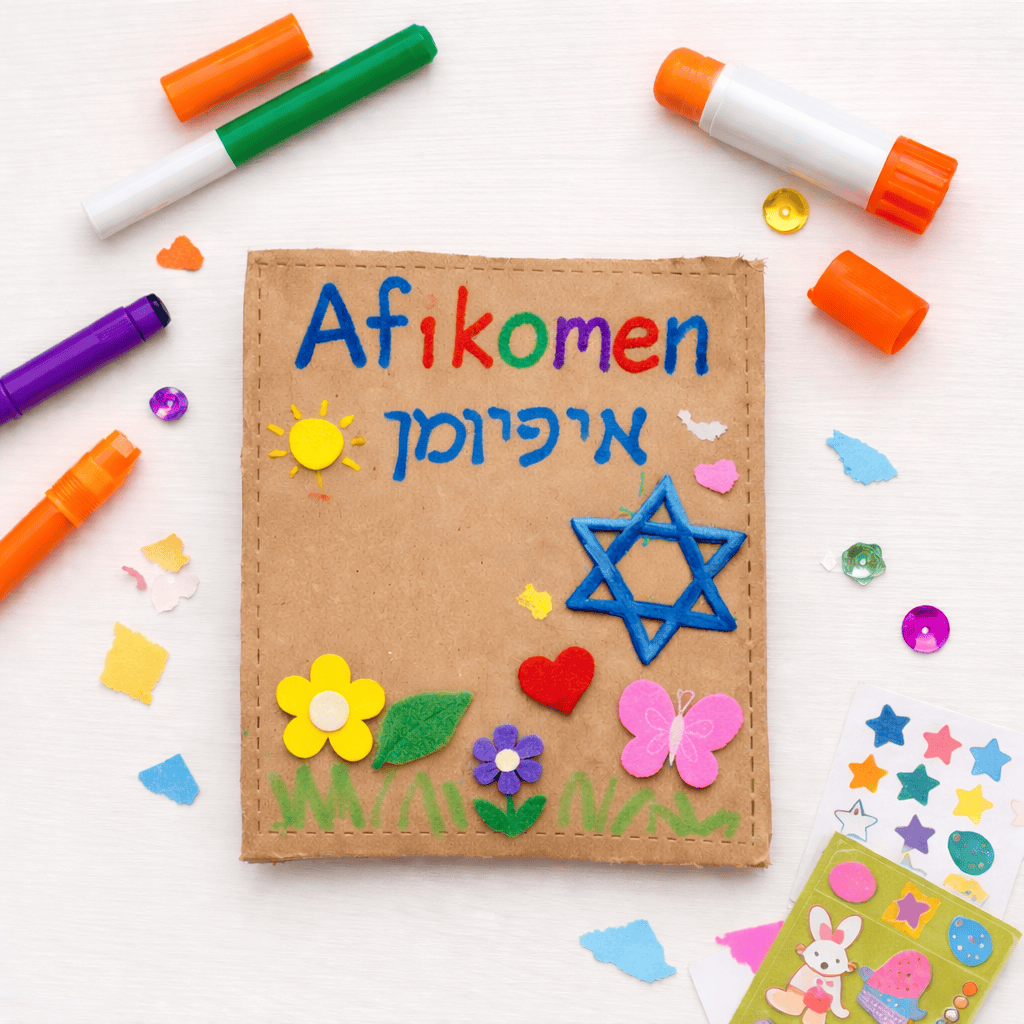 a DIY Afikomen bag created by a kid