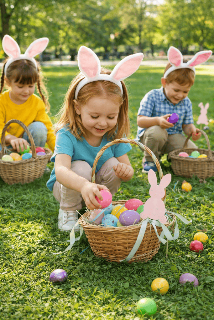 Easter egg hunt in the park