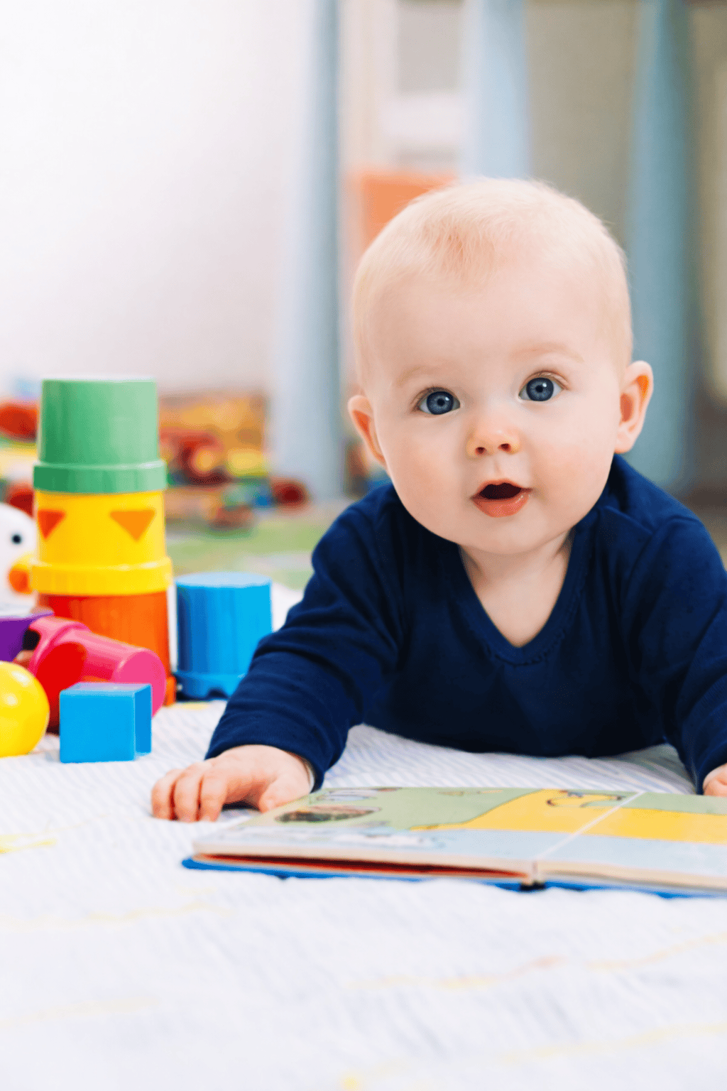a baby during tummy time