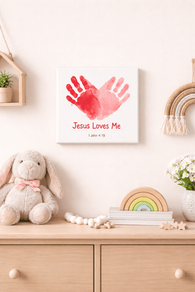 Toddler handprint heart keepsake craft