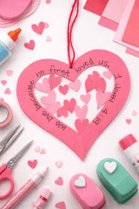 Heart-shaped craft with Bible verse