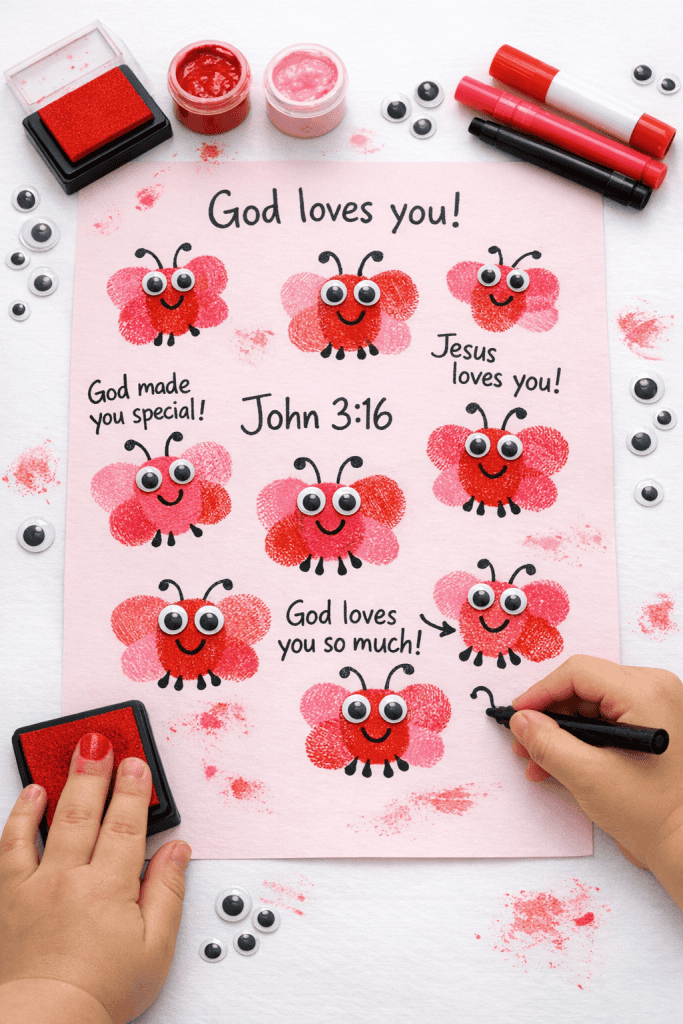 Crafting love bugs for Valentine's Day