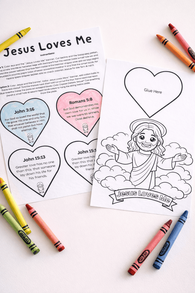Craft sheets for Jesus Loves Me