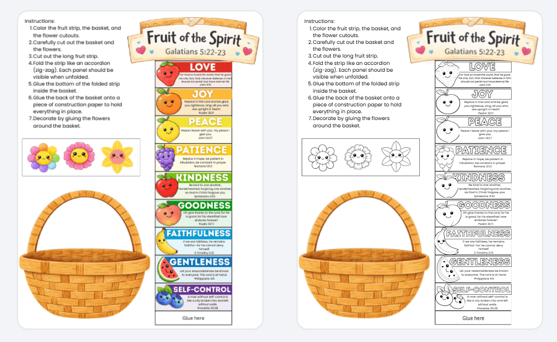 Fruit of the Spirit Basket Craft for Kids (FREE PRINTABLE)