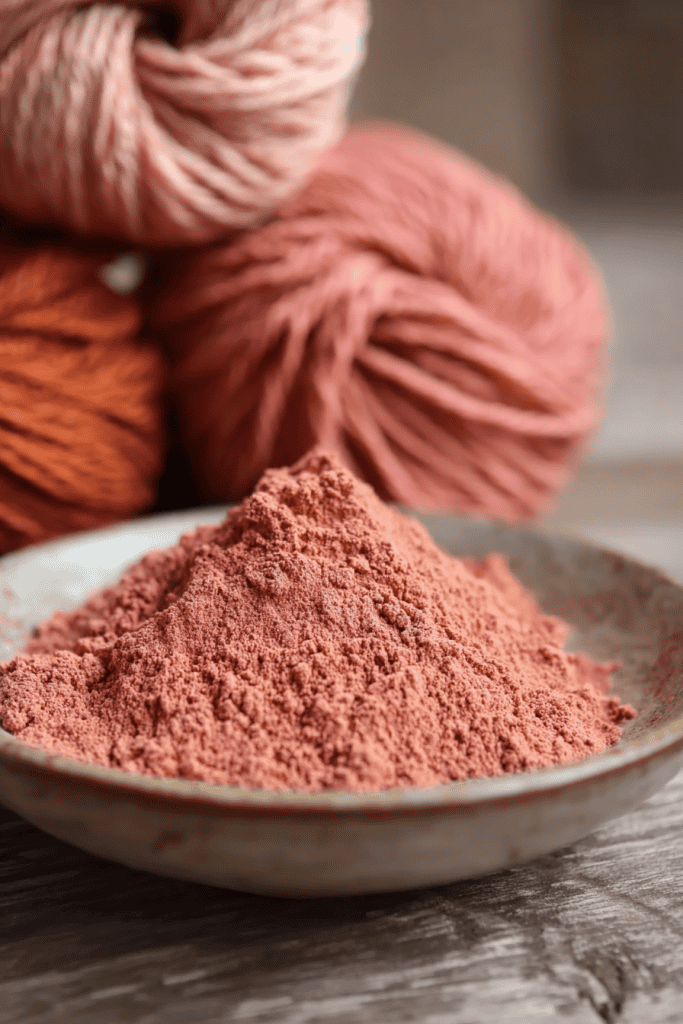 madder root powder as a natural dye source for fabric and yarn