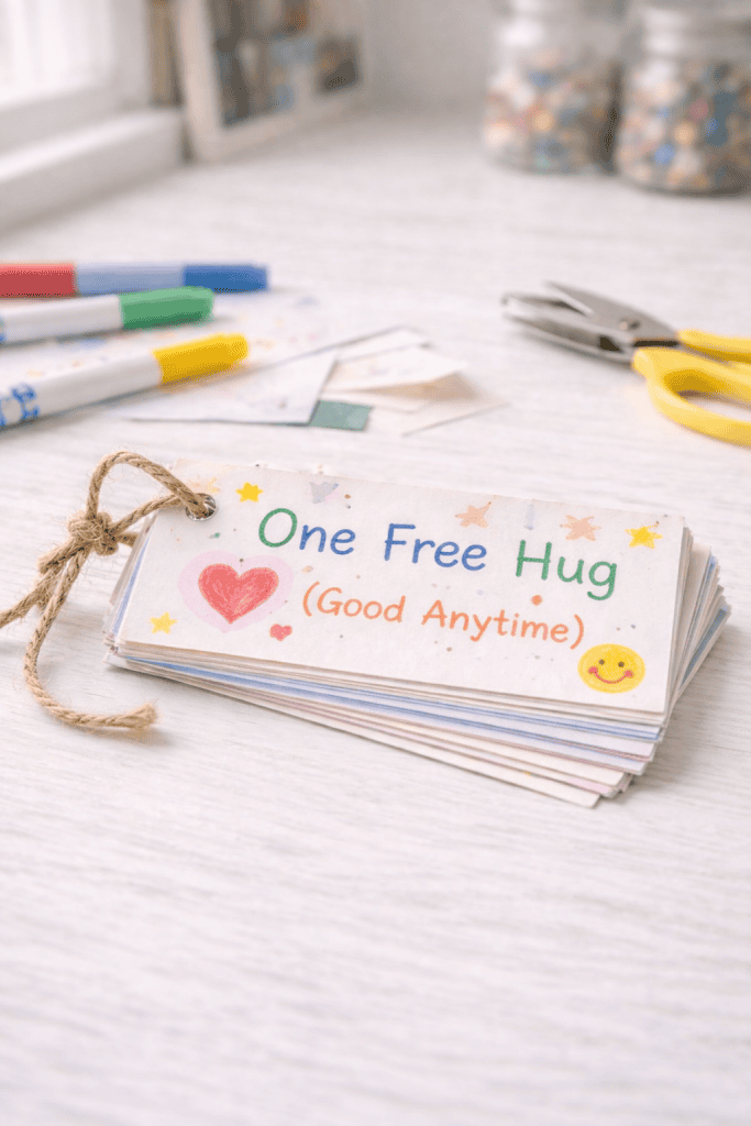 a handmade “DIY Coupon Book for Dad” Father’s Day craft.