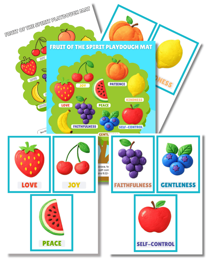 Fruit of the Spirit Playdough Mats