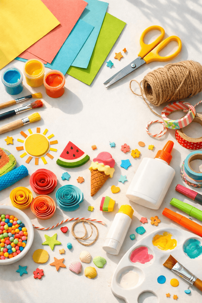 Summer craft supplies and embellishments