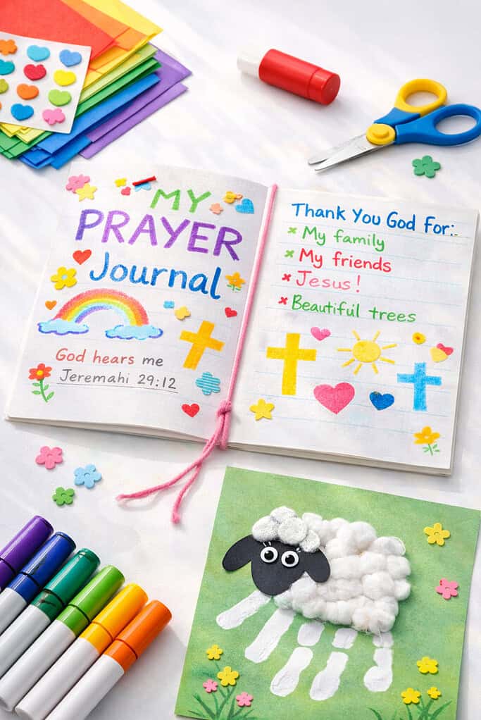Colorful prayer journal for children