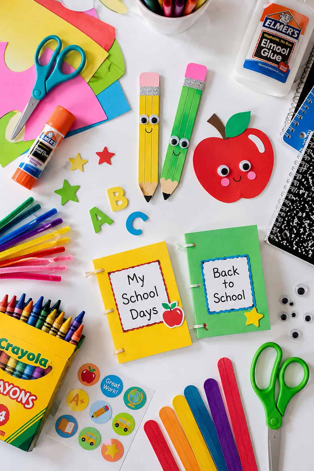 craft materials and handmade school-themed projects.