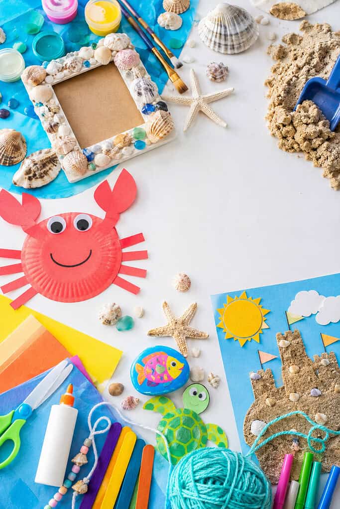 vibrant kid-friendly beach craft supplies