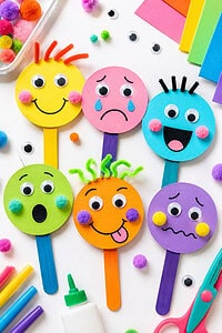 a colorful handmade emotions-themed kids