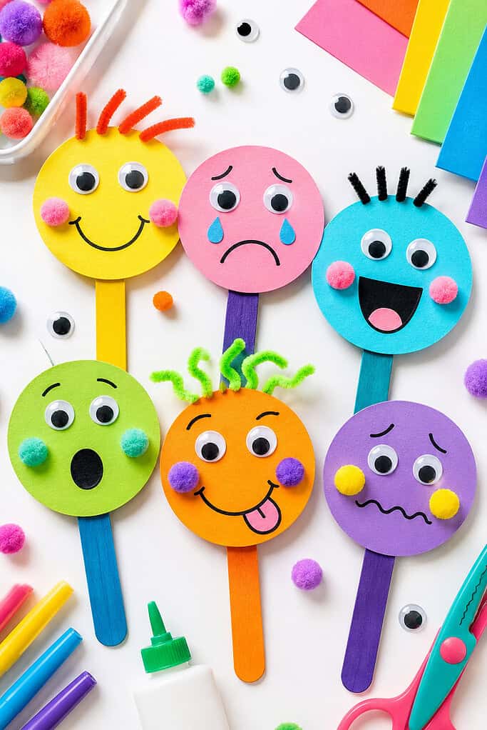 a colorful handmade emotions-themed kids
