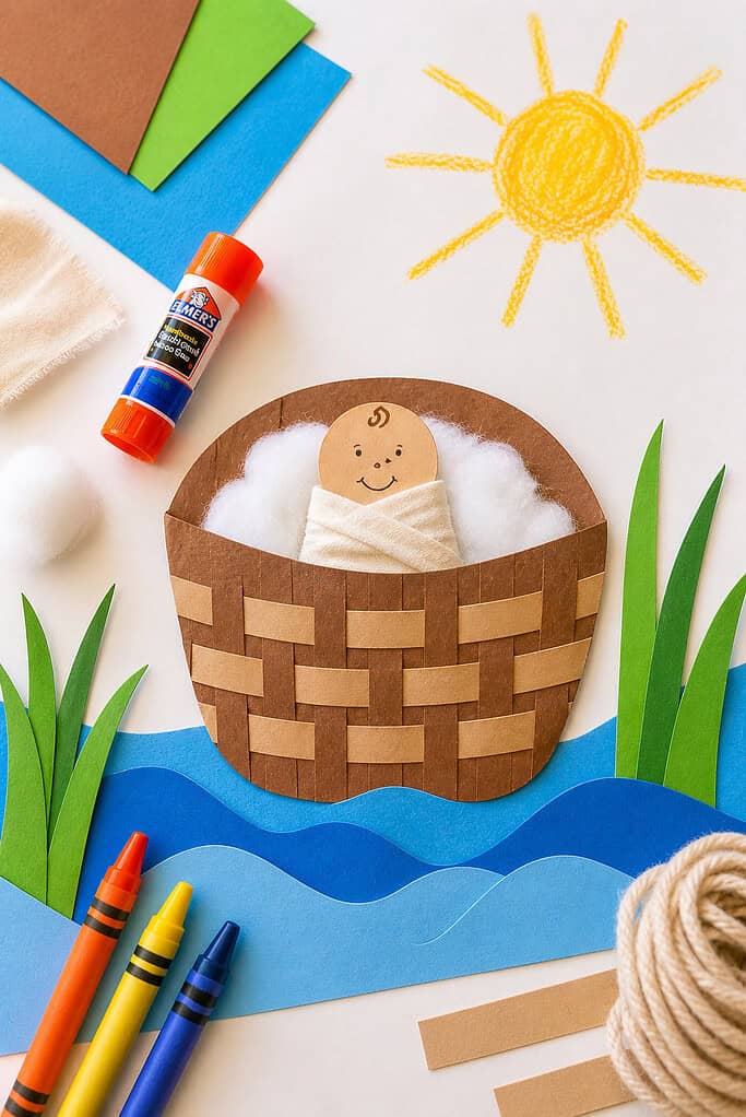 a handmade Baby Moses basket craft