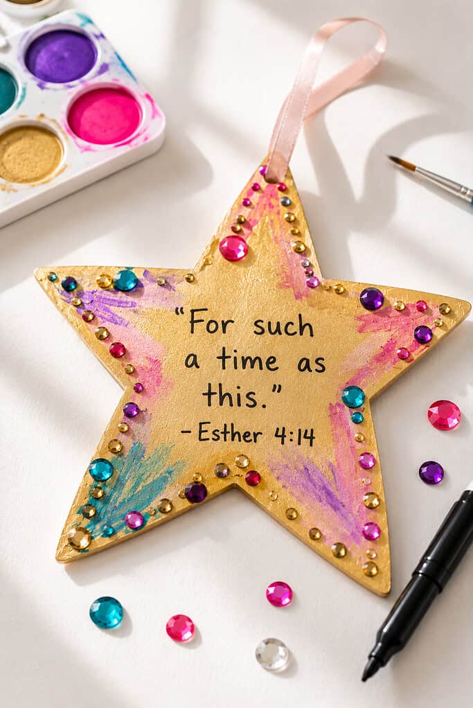 a large handmade gold cardstock star