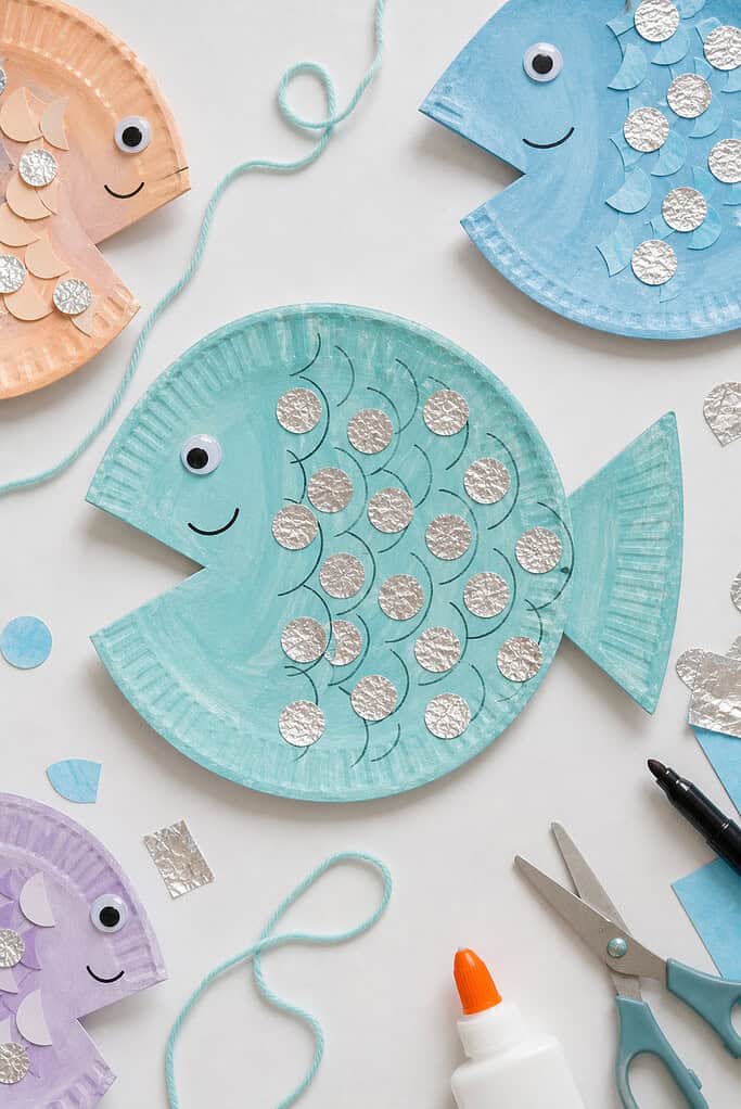 A paper plate transformed into a fish