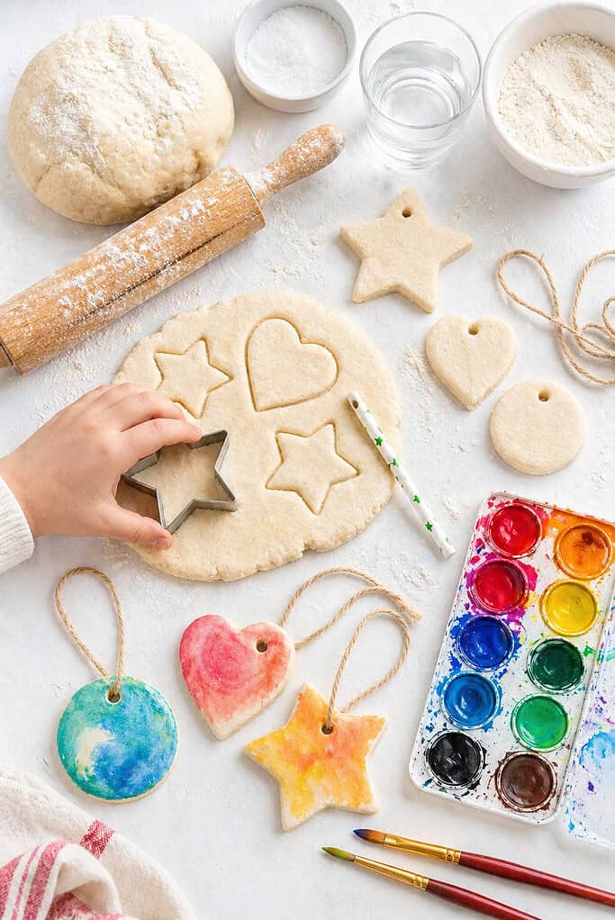 a natural, inviting spread of the salt dough crafting process