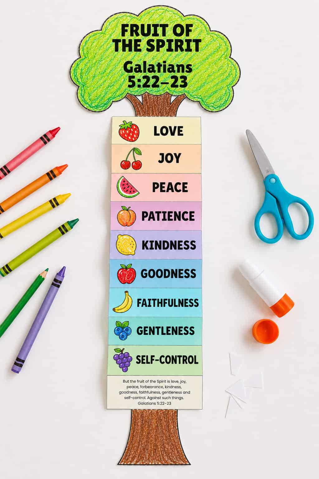 Fruit of the Spirit Tree Craft for Kids (FREE Printable!)