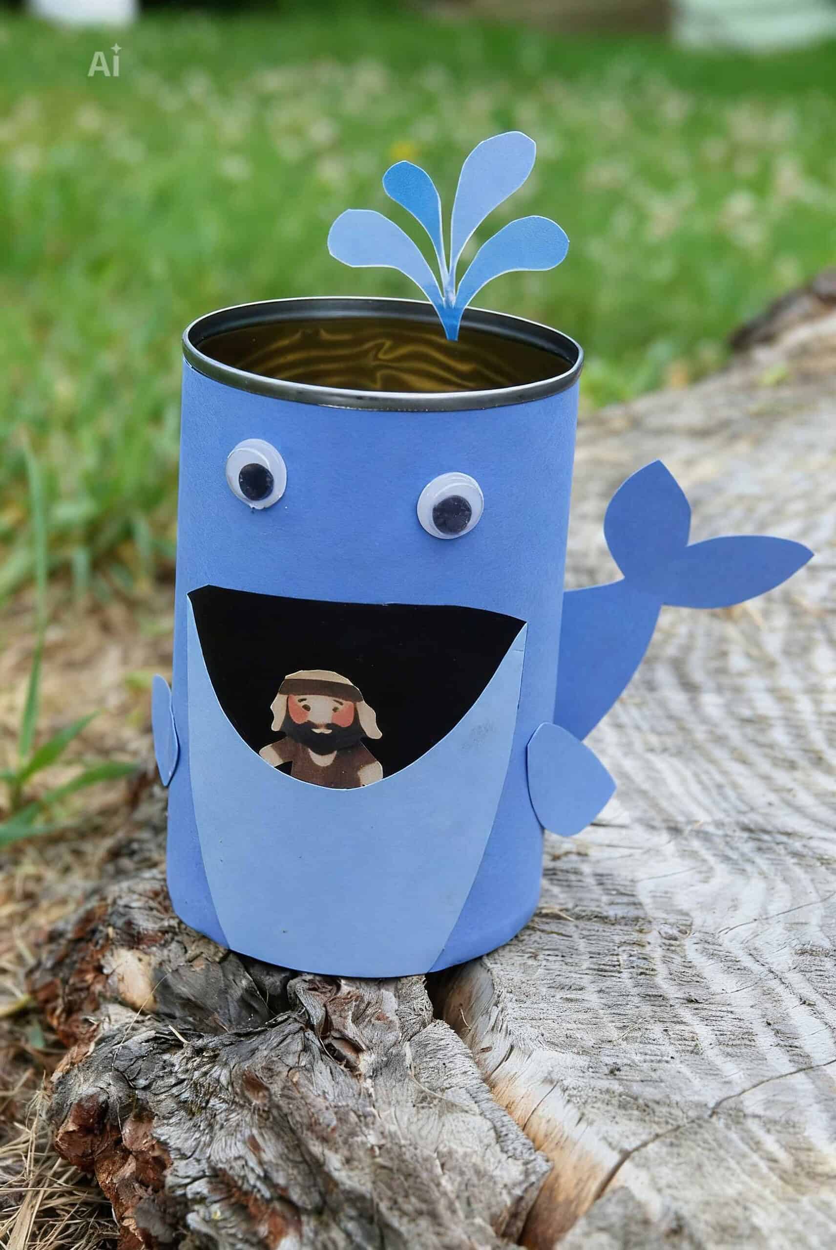 Jonah and the whale tin can craft by Frances Isabella and Mommy