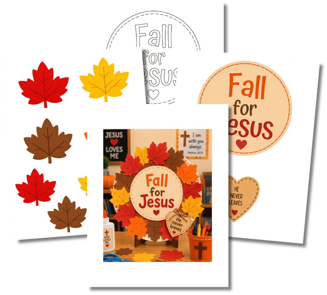 Fall For Jesus Paper Plate Wreath Craft PNG
