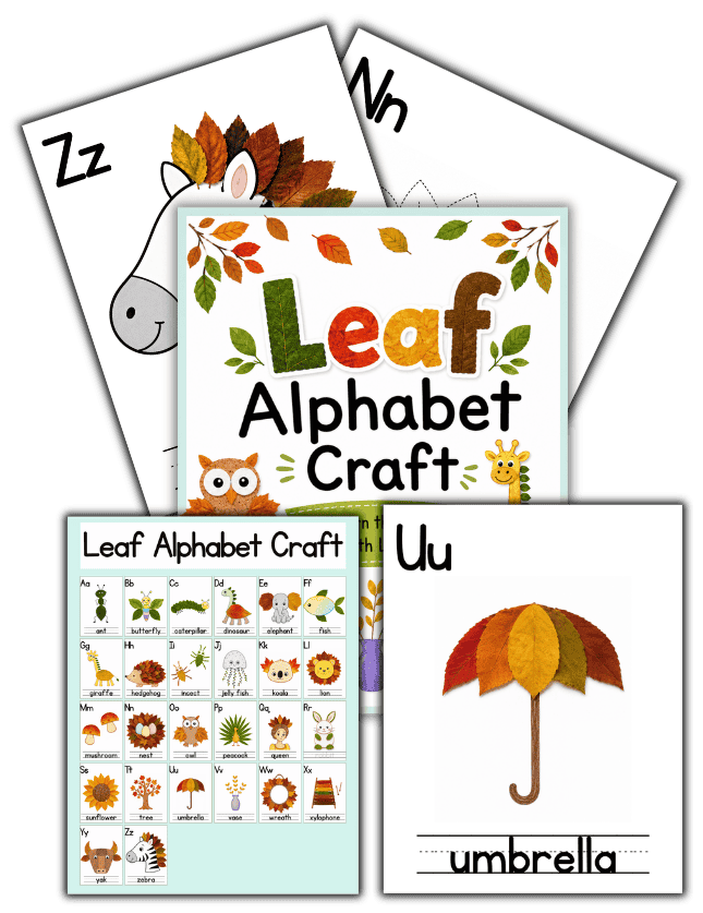 Leaf Alphabet Craft without the guide