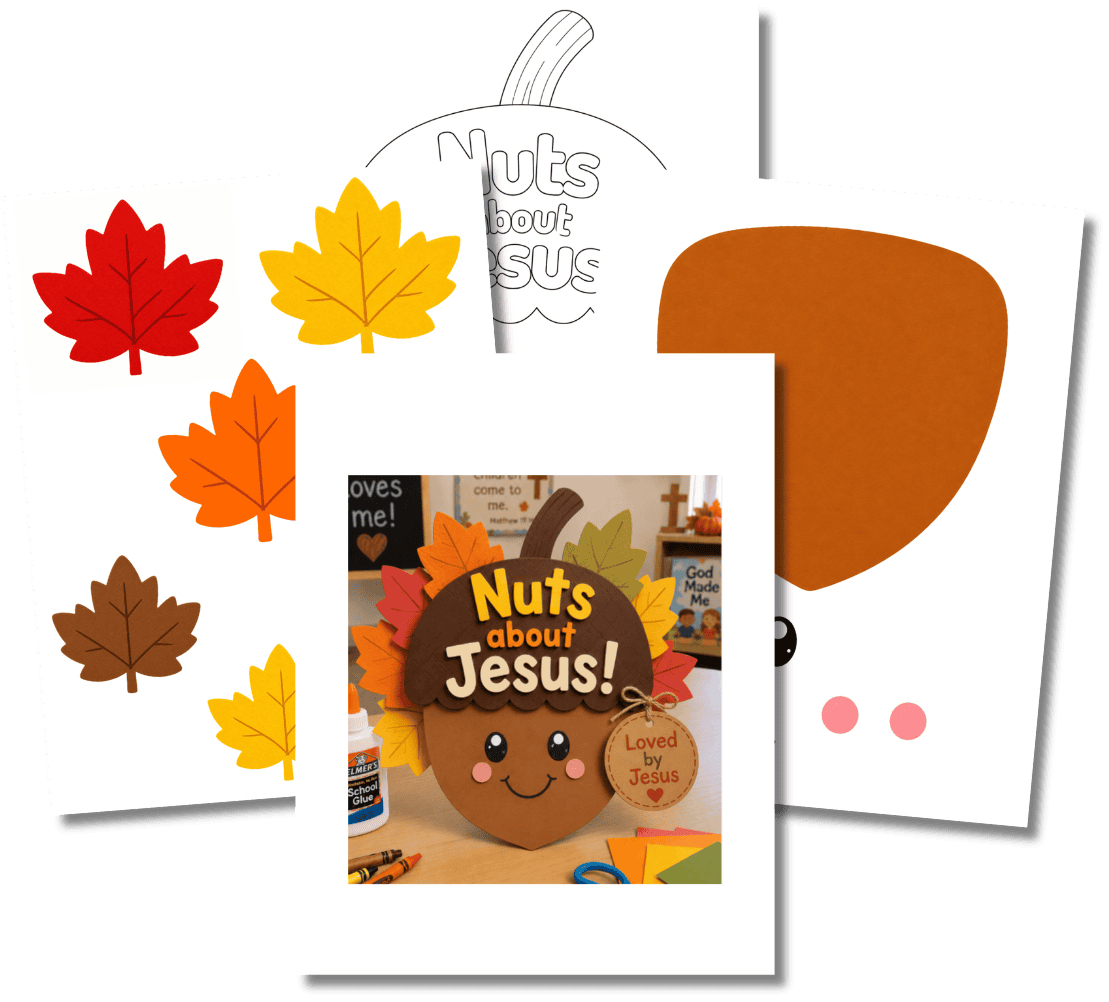 Nuts About Jesus Acorn Craft PNG
